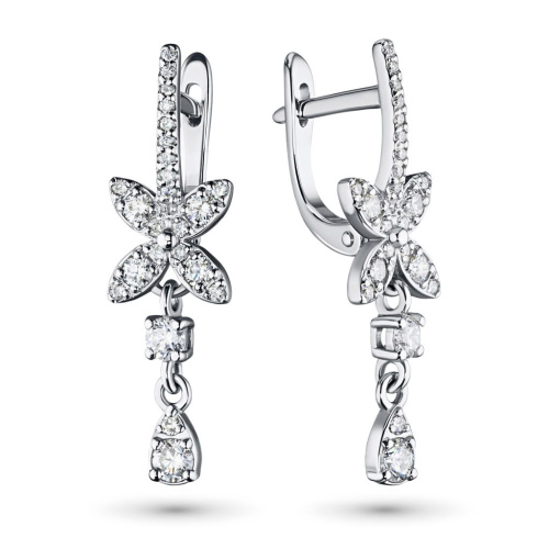 Серьги из белого золота с бриллиантами э0901сг04196200