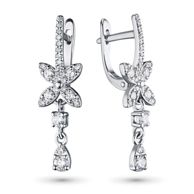 Серьги из белого золота с бриллиантами э0901сг04196200