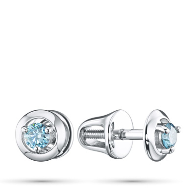 Пусеты из серебра э0612пс10090300_blue