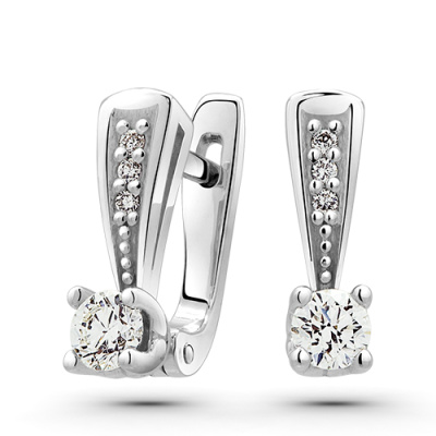 Серьги из белого золота с бриллиантами э0901сг12142000