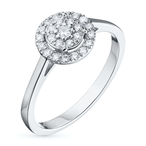 Классическое кольцо из белого золота с бриллиантами э0901кц05160500