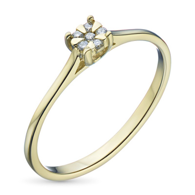 Кольцо из желтого золота с бриллиантами э0301кц04201966