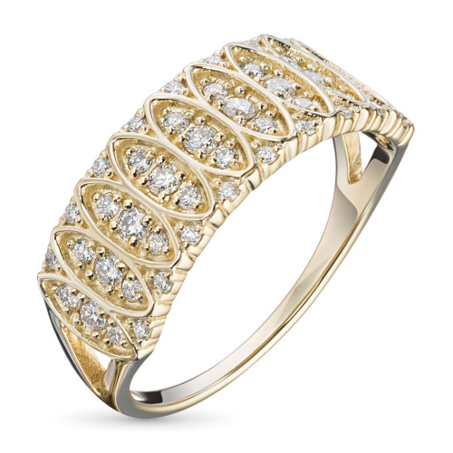 Кольцо из желтого золота с бриллиантами э0301кц03210356