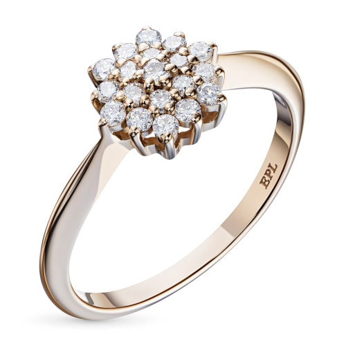 Классическое кольцо из красного золота с бриллиантами э0201кц04180500