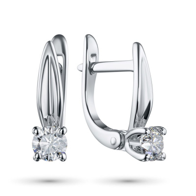 Серьги из белого золота с бриллиантами э0901сг07200756