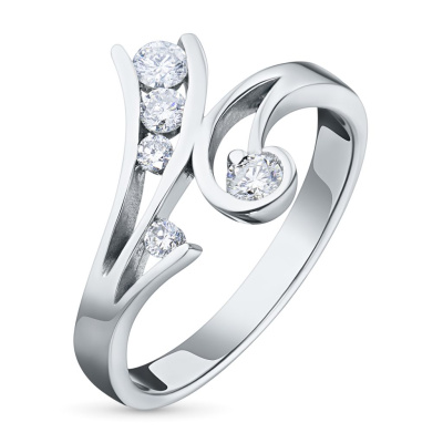 Классическое кольцо из белого золота с бриллиантами э0901кц05102000