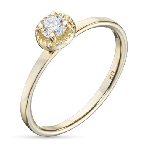 Помолвочное кольцо из желтого золота с бриллиантом э0301кц10210207