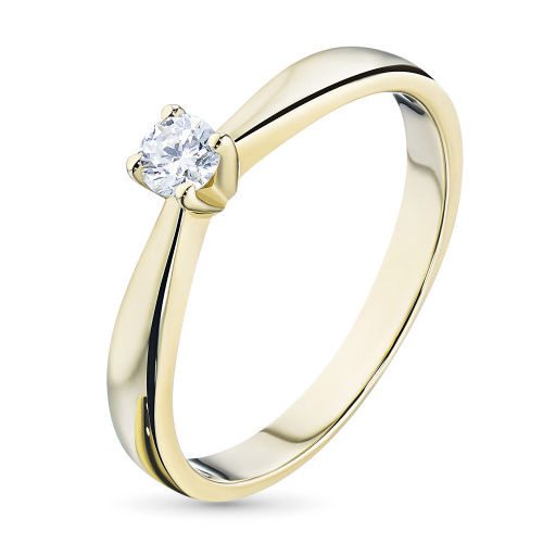 Классическое кольцо из желтого золота с бриллиантом э0301кц09152800
