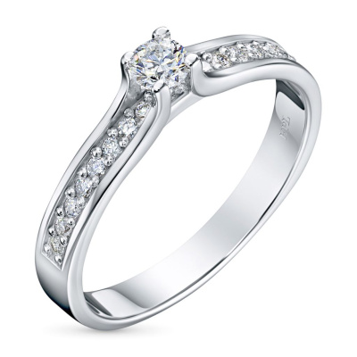 Кольцо из белого золота с бриллиантами э0901кц08200105