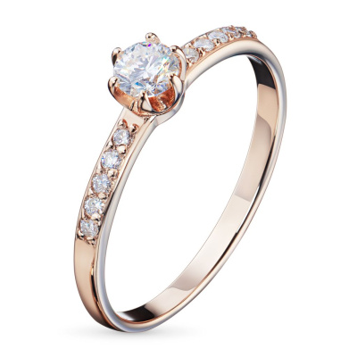 Кольцо из красного золота с бриллиантами э0201кц01159900