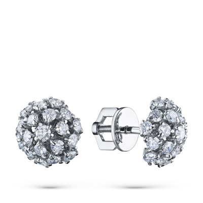 Пусеты из белого золота с бриллиантами э0901пс07130700