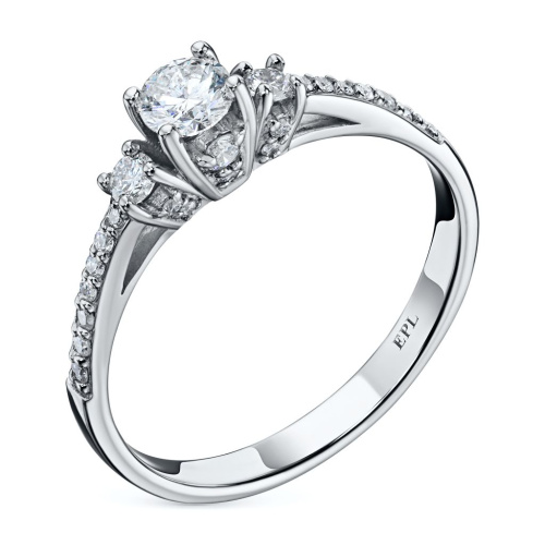 Классическое кольцо из белого золота с бриллиантами э0901кц02220013