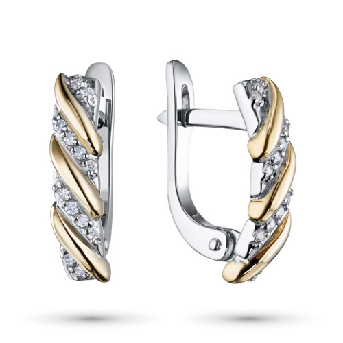 Серьги из комбинированного золота с бриллиантами э1001сг07200358