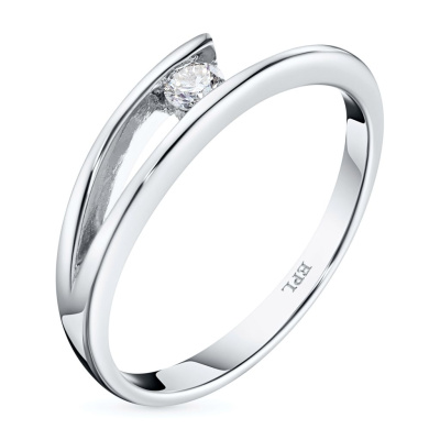 Кольцо из белого золота с бриллиантом э0901кц11134300