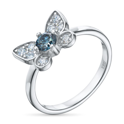 Классическое кольцо из белого золота э0912кц06220002_blue