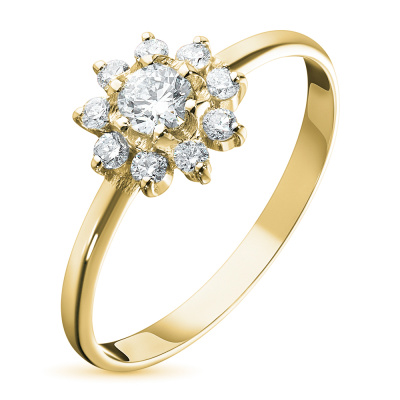 Кольцо из желтого золота с бриллиантами э0301кц01159700