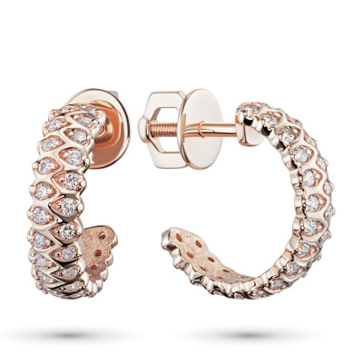 Пусеты из красного золота с бриллиантами э0201пс12200014