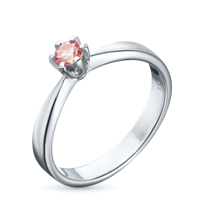 Классическое кольцо из белого золота э0912кц09190150_pink