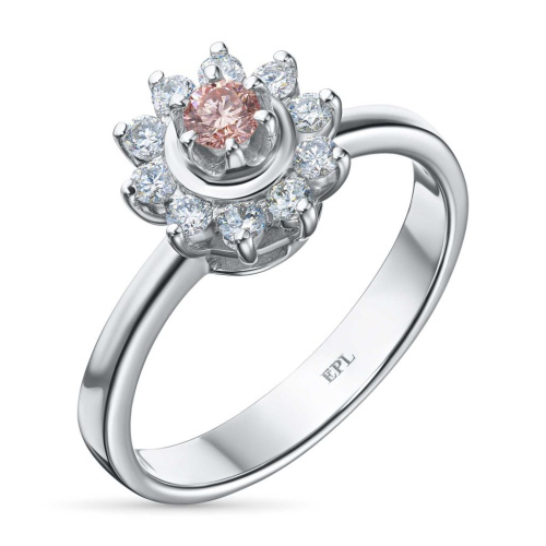 Классическое кольцо из белого золота э0912кц07153800_pink