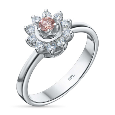 Классическое кольцо из белого золота э0912кц07153800_pink
