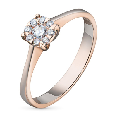 Кольцо из красного золота с бриллиантами э0201кц10153800