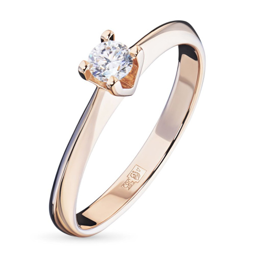 Помолвочное кольцо из красного золота с бриллиантом э0201кц04203137