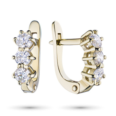 Серьги из желтого золота с бриллиантами э0301сг07070100