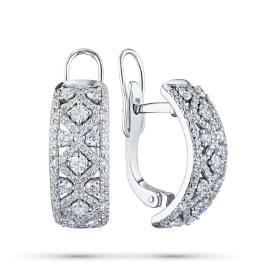 Серьги из белого золота с бриллиантами э0901сг11210918