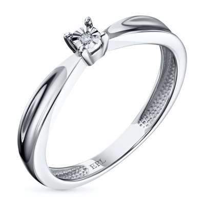 Обручальное кольцо из белого золота с бриллиантом э4001кц08200117