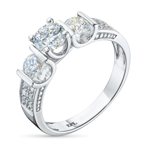 Классическое кольцо из белого золота э4012кц10220102_white
