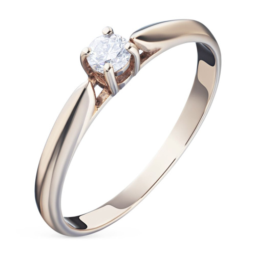 Классическое кольцо из красного золота с бриллиантом э0201кц03154000