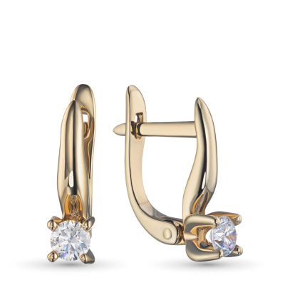 Серьги из желтого золота с бриллиантами э0301сг04220751