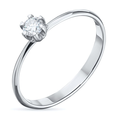 Классическое кольцо из белого золота с бриллиантом э4701кц04203092