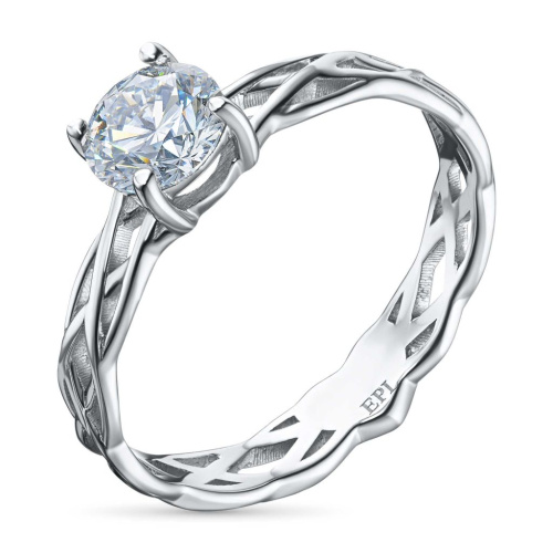 Классическое кольцо из белого золота э4012кц04220415_white