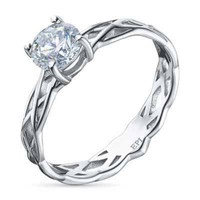 Классическое кольцо из белого золота э4012кц04220415_white