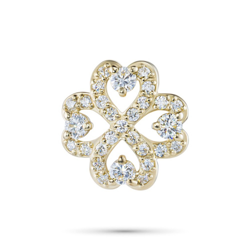 Классическая подвеска из желтого золота с бриллиантами э0301пд12200013