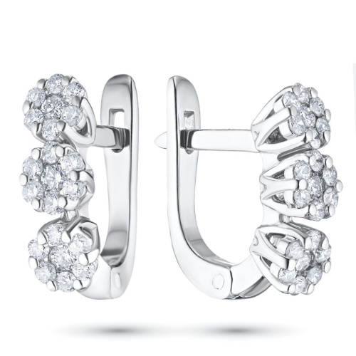 Серьги из белого золота с бриллиантами э4701сг10173700