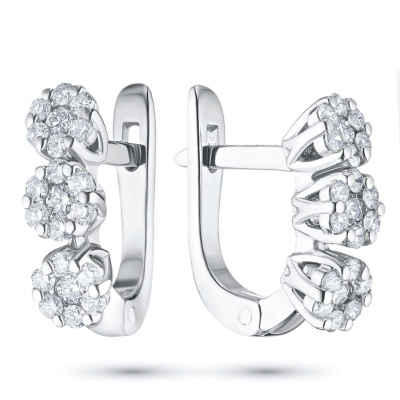 Серьги из белого золота с бриллиантами э4701сг10173700