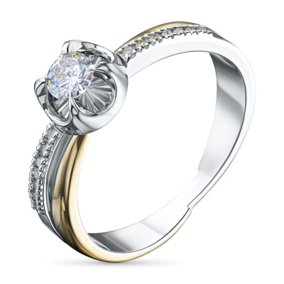 Кольцо из комбинированного золота с бриллиантами э4801кц11240374