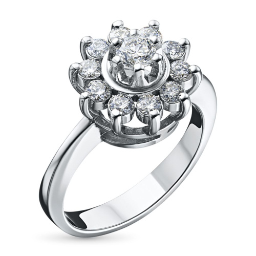 Классическое кольцо из белого золота с бриллиантами э0901кц04202940