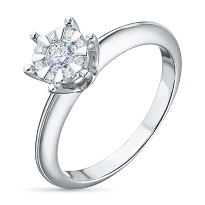 Классическое кольцо из белого золота э4712кц04201606_white