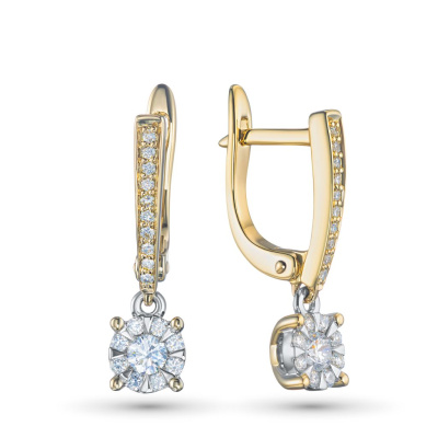 Серьги из комбинированного золота э4812сг01210953