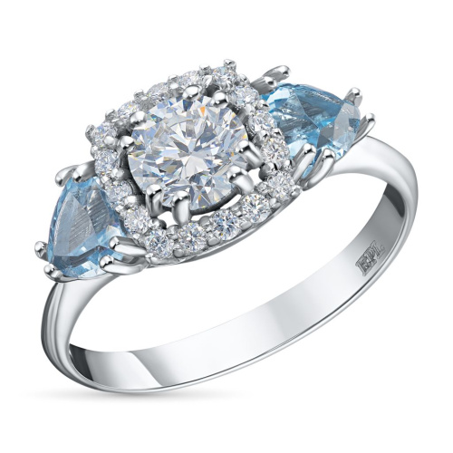 Кольцо из белого золота с и топазами э0109кц03250350_white