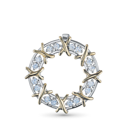 Подвеска из комбинированного золота с бриллиантами э4801пд05182700