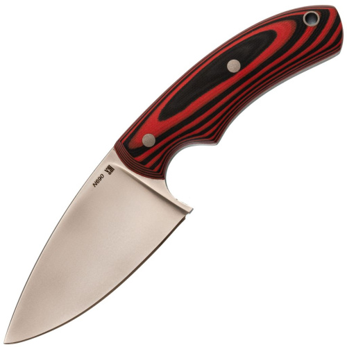 Разделочный нож Бобр цм, сталь N690, рукоять G10, черно-красный