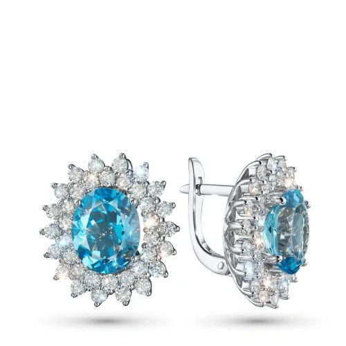 Серьги из белого золота с топазами э4771сг03210405