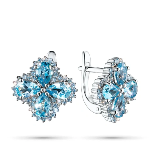 Серьги из белого золота с топазами э4771сг09210412