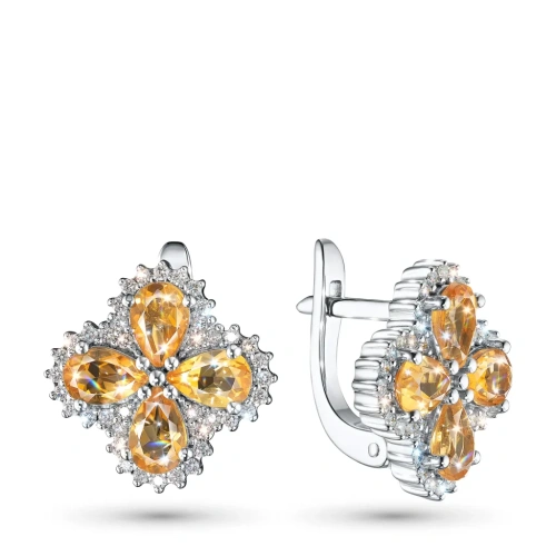 Серьги из белого золота с цитринами э4773сг09210412
