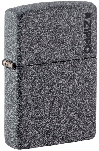 Зажигалка ZIPPO Logo с покрытием Iron Stone™, латунь/сталь, серая, матовая, 38x13x57 мм
