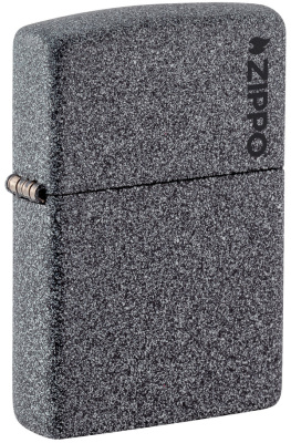 Зажигалка ZIPPO Logo с покрытием Iron Stone™, латунь/сталь, серая, матовая, 38x13x57 мм